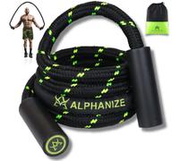 ALPHANIZE Heavy Jump Rope For Fitness 3LB - New 360 Rotating Handles Weighted Jump Rope - Total Body Workout For Men & Women - Adjustability