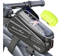 Alphantino Bike Phone Holder Bag,Large Capacity Bicycle Top Tube Handlebar Front Frame Pouch Cycling Hard Case Mount for Handfree GPS Riding, EVA Pressure-Resistant Bag, TPU Touch-Screen & Sun-Visor