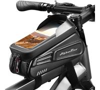 Alphantino Bike Phone Holder Bag,Large Capacity Bicycle Top Tube Handlebar Front Frame Pouch Cycling Hard Case Mount for Handfree GPS Riding, EVA Pressure-Resistant Bag, TPU Touch-Screen & Sun-Visor