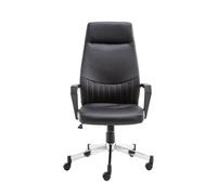 Alphason Brooklyn Designer Faux Leather High Back Chair, Black