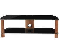 Alphason Century 1200 TV Stand - Walnut & Black Glass, Black,Brown