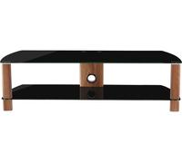 Alphason Century 1500 TV Stand - Walnut & Black Glass, Black,Brown