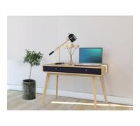 Alphason Dorel Home Cassie 2 Drawer Desk In Oak Look Black