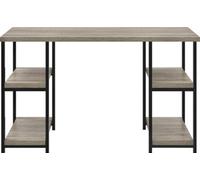 Alphason Dorel Home Elmwood Double Pedestal Desk In Distressed Grey Oak