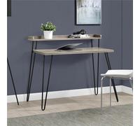 Alphason Dorel Home Haven Retro Desk With Riser - Mat Distressed Grey Oak Effect