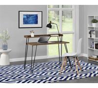 Alphason Dorel Home Haven Retro Desk With Riser - Mat Walnut Look