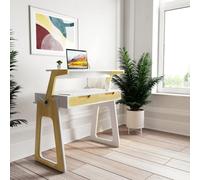 Alphason Dorel Home Palmer Adjustable Office Desk In White / Oak