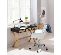 Alphason Dorel Home Paulo Desk With 3 Drawers In Black Stain Wax