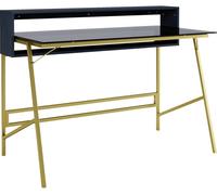 Alphason Morgan Office Desk With Smoked Glass Top, Multi