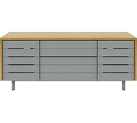 ALPHASON Venice 1200 mm TV Stand - Grey & Oak, Brown,Silver/Grey