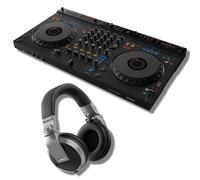AlphaTheta DDJ-GRV6 4-channel DJ Controller with Groove Circuit and Pioneer HDJ-X5 Professional DJ Headphones (Silver)