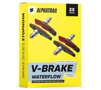 Alphatrail V-Brake Brake Shoes 72mm Waterflow | strong braking in wet conditions and rain | for Shimano Deore Alivio Altus & Tektro Avid | StopNova, 2 pairs