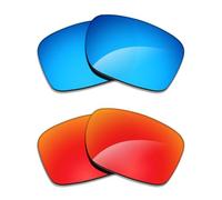 Alphax 2 Pair Polarized Replacement Lenses for Maui Jim Ho'okipa MJ407 Sunglasses- Blue+Red