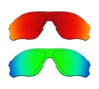 Alphax 2 Pair Polarized Replacement Lenses for Oakley EV Zero Path OO9308 - Red+Green