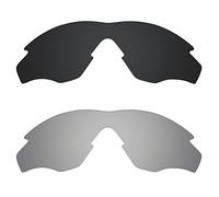 Alphax 2 Pair Polarized Replacement Lenses for Oakley M2 Frame XL OO9343 - Black+Titanium
