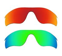 Alphax 2 Pair Polarized Replacement Lenses for Oakley RadarLock Path OO9181 - Red+Green
