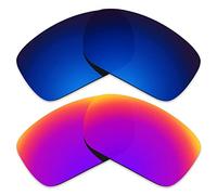Alphax 2 Pair Polarized Replacement Lenses for Oakley Turbine OO9263 - Deep Water+Midnight Sun