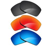 Alphax 3 Pair Polarized Replacement Lenses for Oakley Fives Squared (4+1)² OO9238 Sunglasses- Black+Blue+Red