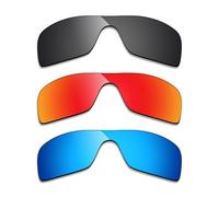 Alphax 3 Pair Polarized Replacement Lenses for Oakley Turbine Rotor OO9307 - Black+Blue+Red