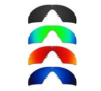 Alphax 4 Pair Polarized Replacement Lenses for Oakley Si M Frame 3.0 OO9146 - Black+Green+Red+Deep Water