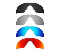 Alphax 4 Pair Polarized Replacement Lenses for Oakley Si M Frame 3.0 OO9146 - Black+Titanium+Blue+Red