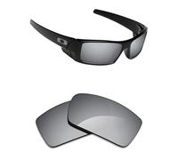 Alphax Polarized Replacement Lenses for Oakley Gascan OO9014 60mm Sunglasses | Glare Reduction | Precision Cutting, Silver Titanium Mirrored, 60 millimeters