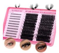 alphonse Fluffy Lash Clusters with Bottom Lashes Cluster Eyelash Extensions Thick Volume Individual Lashes 320pcs Lash Extension Clusters for Beginners (150D+200D, 12-20mm)