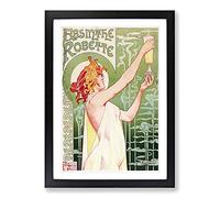 Alphonse Mucha Absinthe Robette Framed Print | A2 Oak Framed Wall Art | Ready to Hang | Modern Nature Picture | Living Room Bedroom Lounge Office