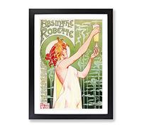 Alphonse Mucha Absinthe Robette Framed Wall Art Print A3 Black