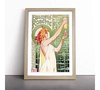 Alphonse Mucha Absinthe Robette | Framed Wall Art Print | Modern Home Decor Picture | Ready to Hang Artwork for Living Room, Bedroom, Kitchen or Office | Multiple Sizes