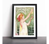 Alphonse Mucha Absinthe Robette | Framed Wall Art Print | Modern Home Decor Picture | Ready to Hang Artwork for Living Room, Bedroom, Kitchen or Office | Multiple Sizes