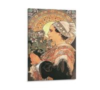 Alphonse Mucha Art Nouveau Classic Art Poster 24 Picture Print Wall Art Poster Painting Canvas Posters Artworks Gift Idea Room Aesthetic 24x36inch(60x90cm)