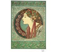 Alphonse Mucha Art Nouveau Laurel Print, A3 Size 16 x 11 inches [41 x 28 cm] Ready to Frame