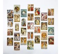 Alphonse Mucha Art Postcards, Famous Painting Artwork Post Cards Bulk Pack(30 Pack), Aesthetic Art Picture Collage Kit for Wall, Postcards Poster for School Students Teacher Thank You Note Cards