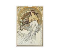 Alphonse Mucha Artistic Work (La Peinture) Poster Modern Home Artworks Aesthetic Picture Print Canvas Wall Decor for Daily Use 12x18inch(30x45cm)