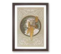 Alphonse Mucha Byzantine Framed Print | A2 Walnut Framed Wall Art | Ready to Hang | Modern Nature Picture | Living Room Bedroom Lounge Office