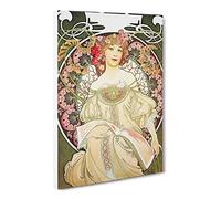 Alphonse Mucha Champagne Canvas Print | Gallery Wrapped 30mm Frame Wall Art | 30x20 inches | Ready to Hang | Modern Picture | Living Room Bedroom Lounge Office