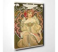 Alphonse Mucha Champagne Canvas Print | Gallery Wrapped 30mm Frame Wall Art | 30x20 inches | Ready to Hang | Modern Picture | Living Room Bedroom Lounge Office