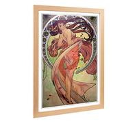 Alphonse Mucha Dance Framed Wall Art Print A2 Oak