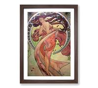 Alphonse Mucha Dance Framed Wall Art Print A2 Walnut