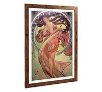 Alphonse Mucha Dance Framed Wall Art Print A2 Walnut