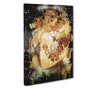 Alphonse Mucha Fruit Canvas Print | Gallery Wrapped 30mm Frame Wall Art | 30x20 inches | Ready to Hang | Modern Still Life Picture | Living Room Bedroom Lounge Office