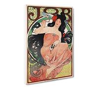 Alphonse Mucha Job Rolling Papers Classic Painting Canvas Wall Art Print Ready to Hang, Framed Picture for Living Room Bedroom Home Office Décor, 24x16 Inch (60x40 cm)