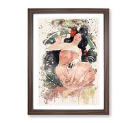 Alphonse Mucha Job Rolling Papers Modern Fc Framed Wall Art Print, Ready to Hang Picture for Living Room Bedroom Home Office Décor, Walnut A4 (34 x 25 cm)