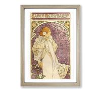Alphonse Mucha La Dame Aux Camelias Framed Print | A2 Oak Framed Wall Art | Ready to Hang | Modern Nature Picture | Living Room Bedroom Lounge Office