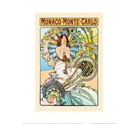 Alphonse Mucha Monaco-Monte Carlo Print in Cream Alphonse Mucha Cream