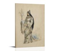 Alphonse Mucha Paintings Wall Art Poster Prints Costumes Designed for The Renaissance Theatre in Paris Cool Artworks Painting Wall Art Canvas Prints Hanging Picture Home Decors Gift Idea Frame 12x18in