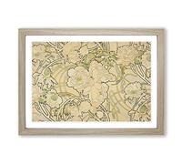 Alphonse Mucha Peonies Framed Print | A2 Oak Framed Wall Art | Ready to Hang | Modern Nature Picture | Living Room Bedroom Lounge Office