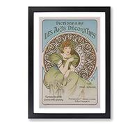 Alphonse Mucha Piece (10) Framed Print | A2 Oak Framed Wall Art | Ready to Hang | Modern Nature Picture | Living Room Bedroom Lounge Office