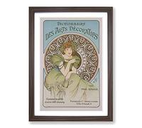 Alphonse Mucha Piece (10) Framed Print | A2 Walnut Framed Wall Art | Ready to Hang | Modern Nature Picture | Living Room Bedroom Lounge Office